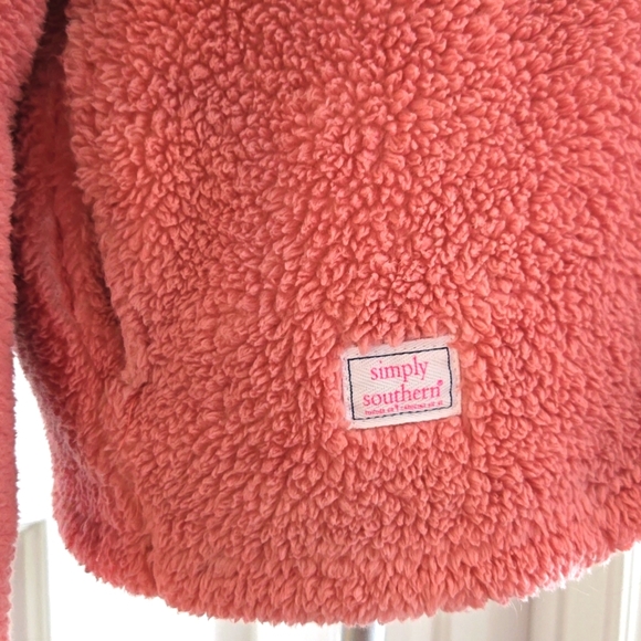Simply Southern Medium Sherpa Pink Ombre Pullover - Picture 7 of 9